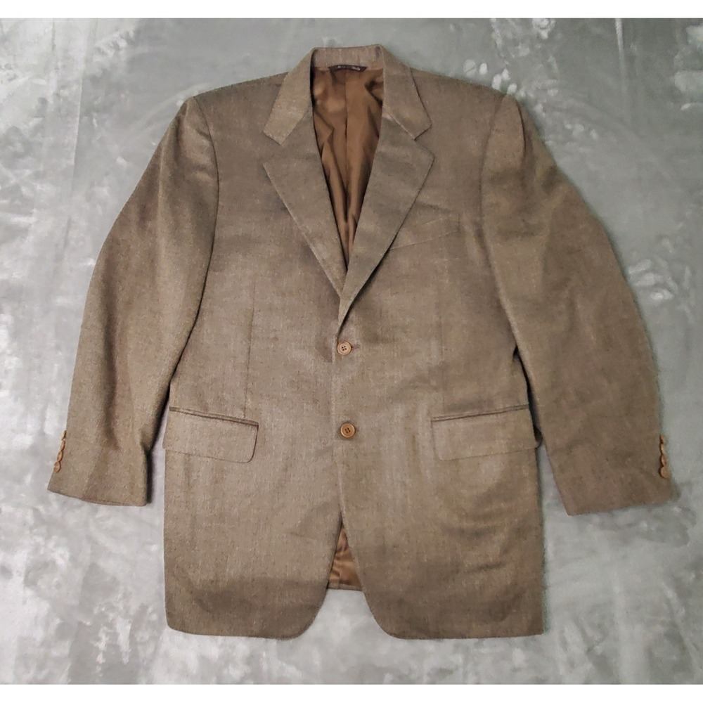 Canali Saks Fifth Avenue Brown Silk Wool Sport Coat Blazer Italy 50R 40R US